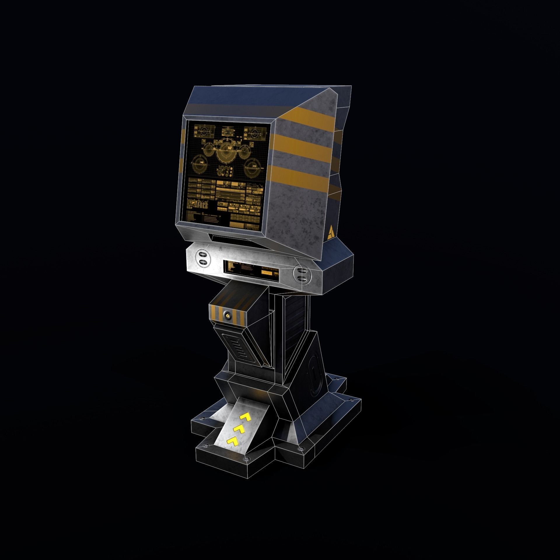 Sci-Fi Console-Computer 5 Low-poly 3D model_10