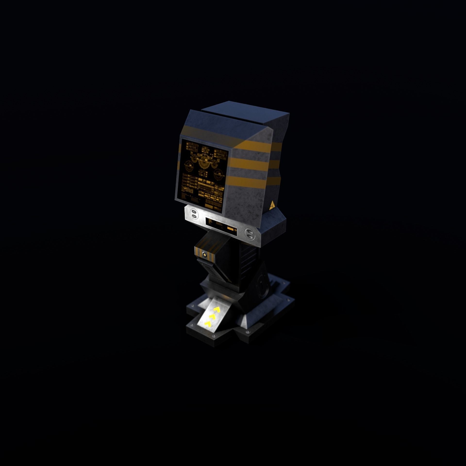 Sci-Fi Console-Computer 5 Low-poly 3D model_9