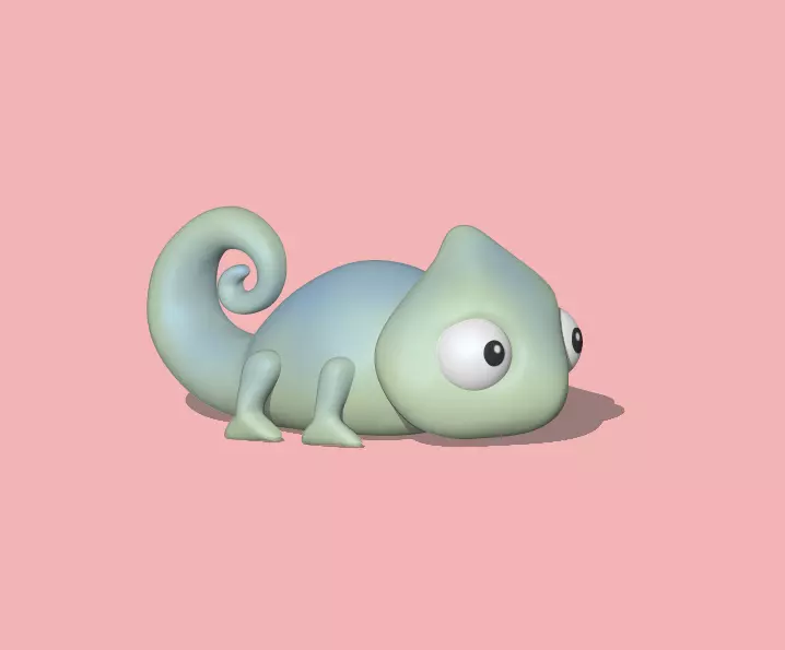 Chameleon toy 3D print model