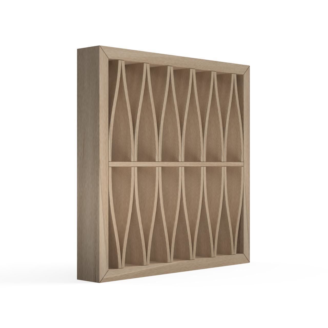 Nawame wooden frame with pattern 3D print model_2