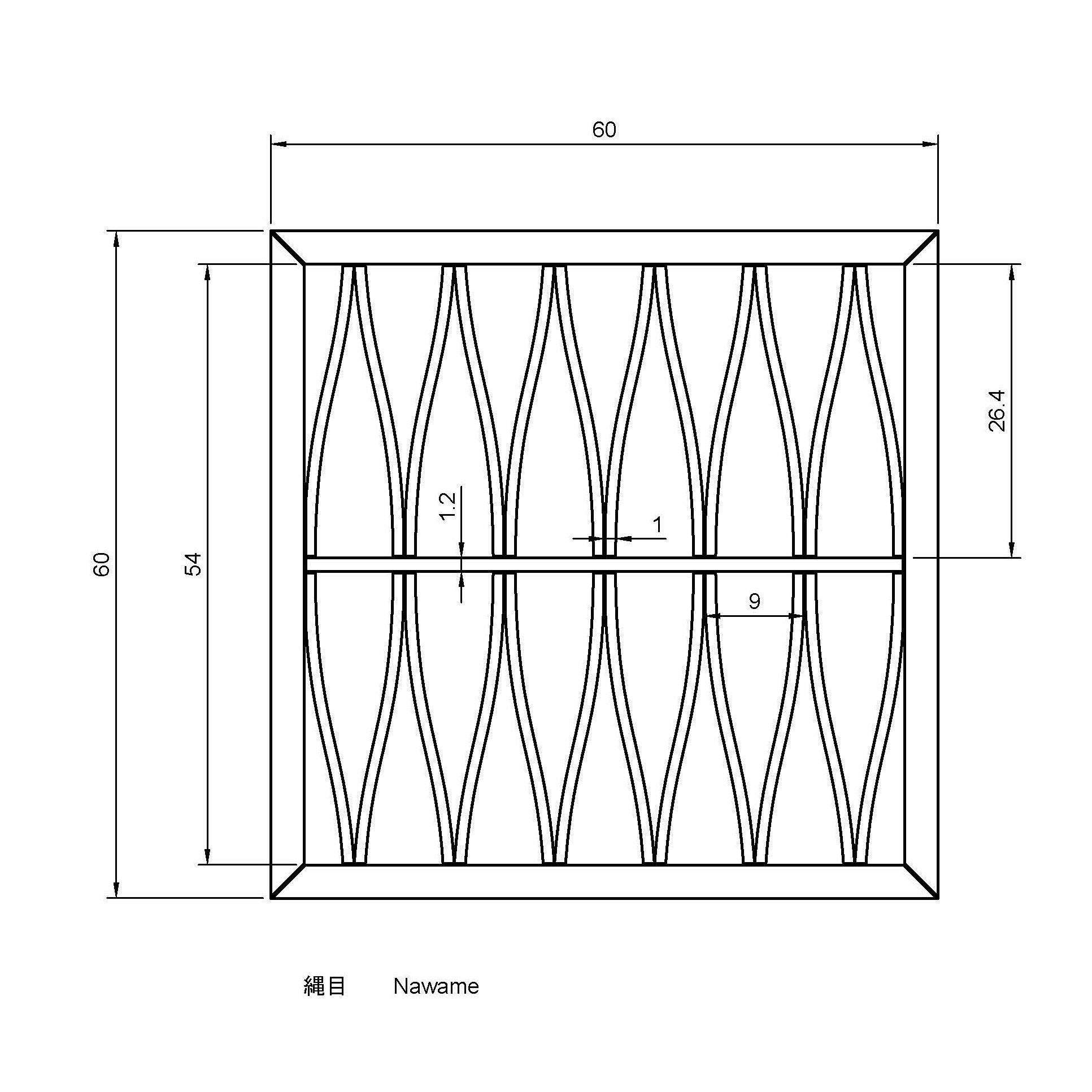 Nawame wooden frame with pattern 3D print model_1
