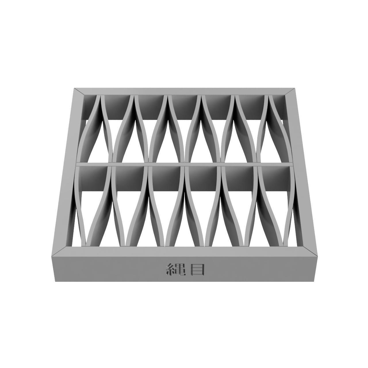 Nawame wooden frame with pattern 3D print model_3