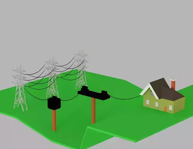 electric power tower 3D model