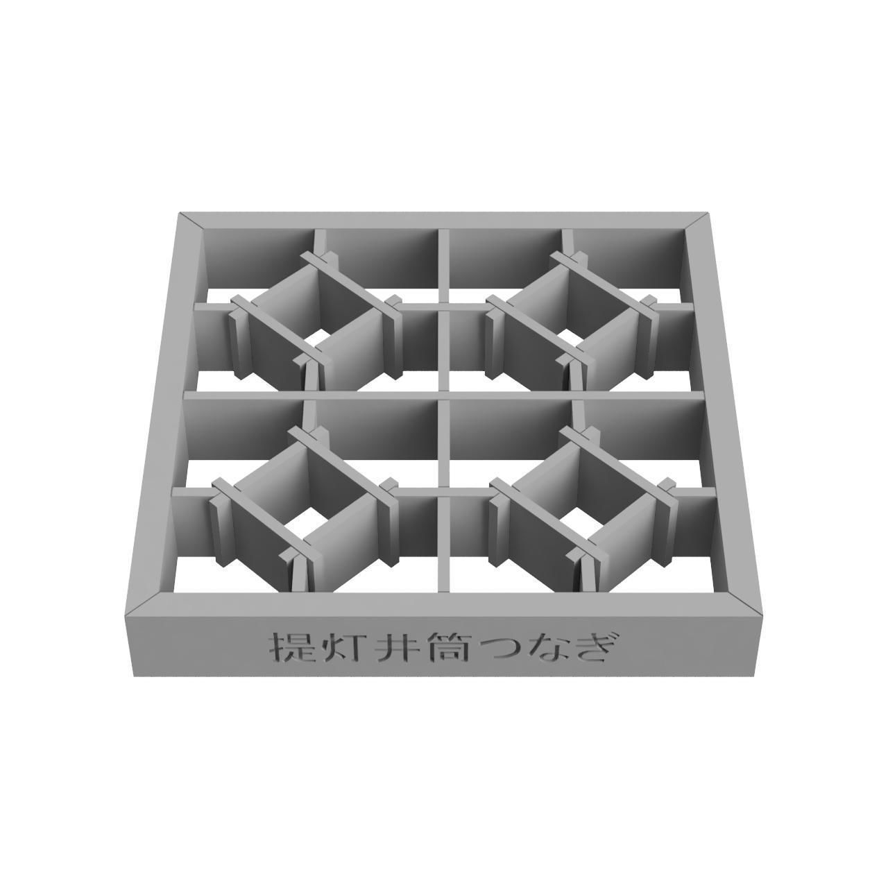 Chochinizutsutsunagi wooden frame with lattice design 3D print model_3