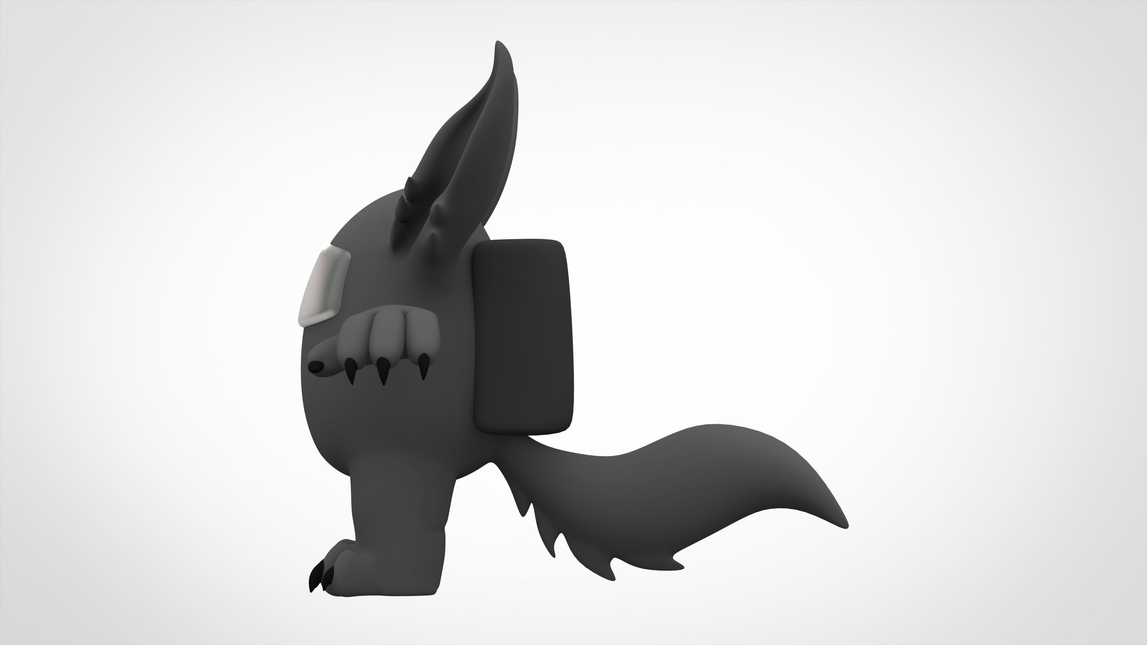 Among Us Grey Werewolf Low-poly 3D model_7