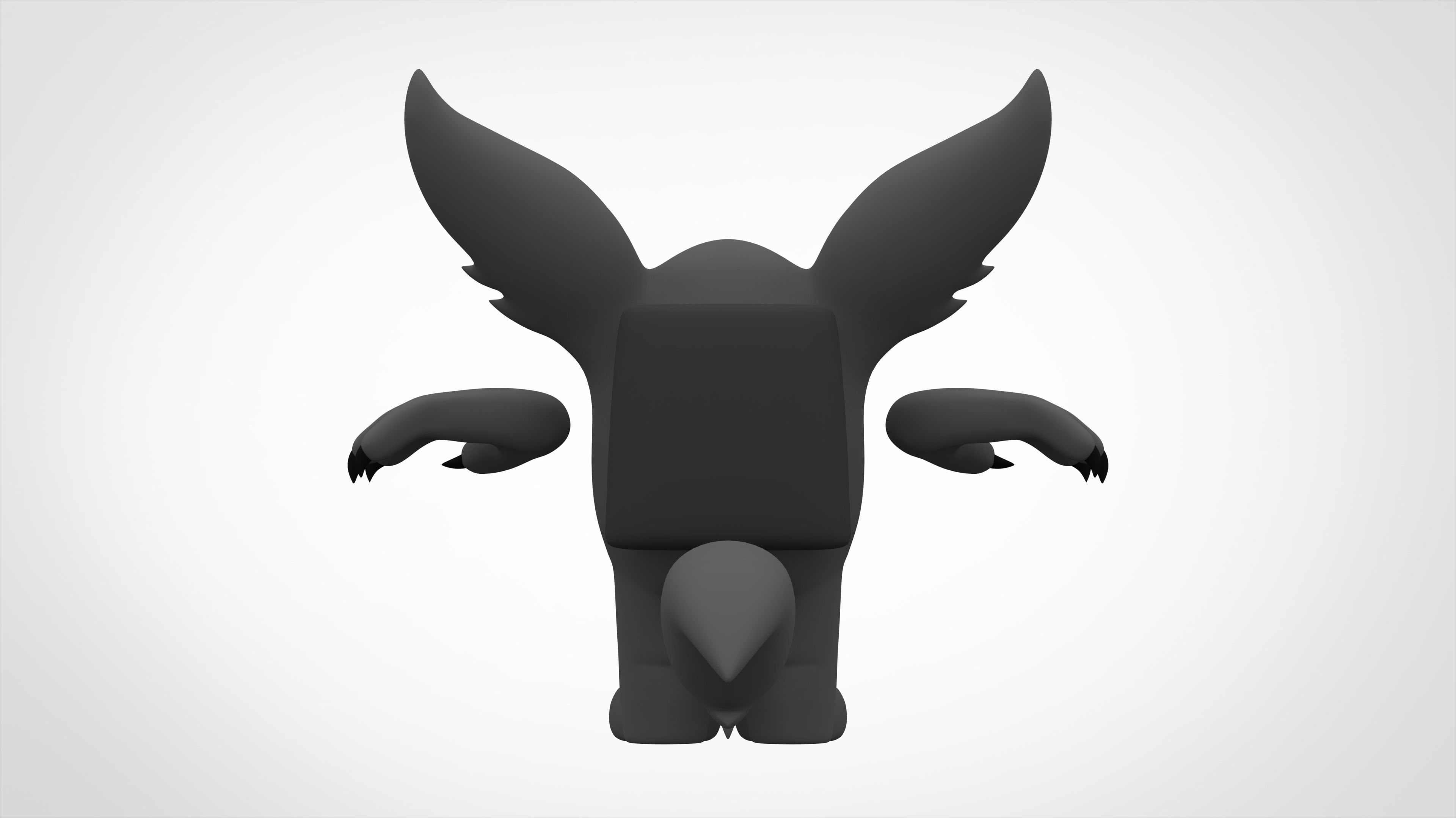 Among Us Grey Werewolf Low-poly 3D model_8