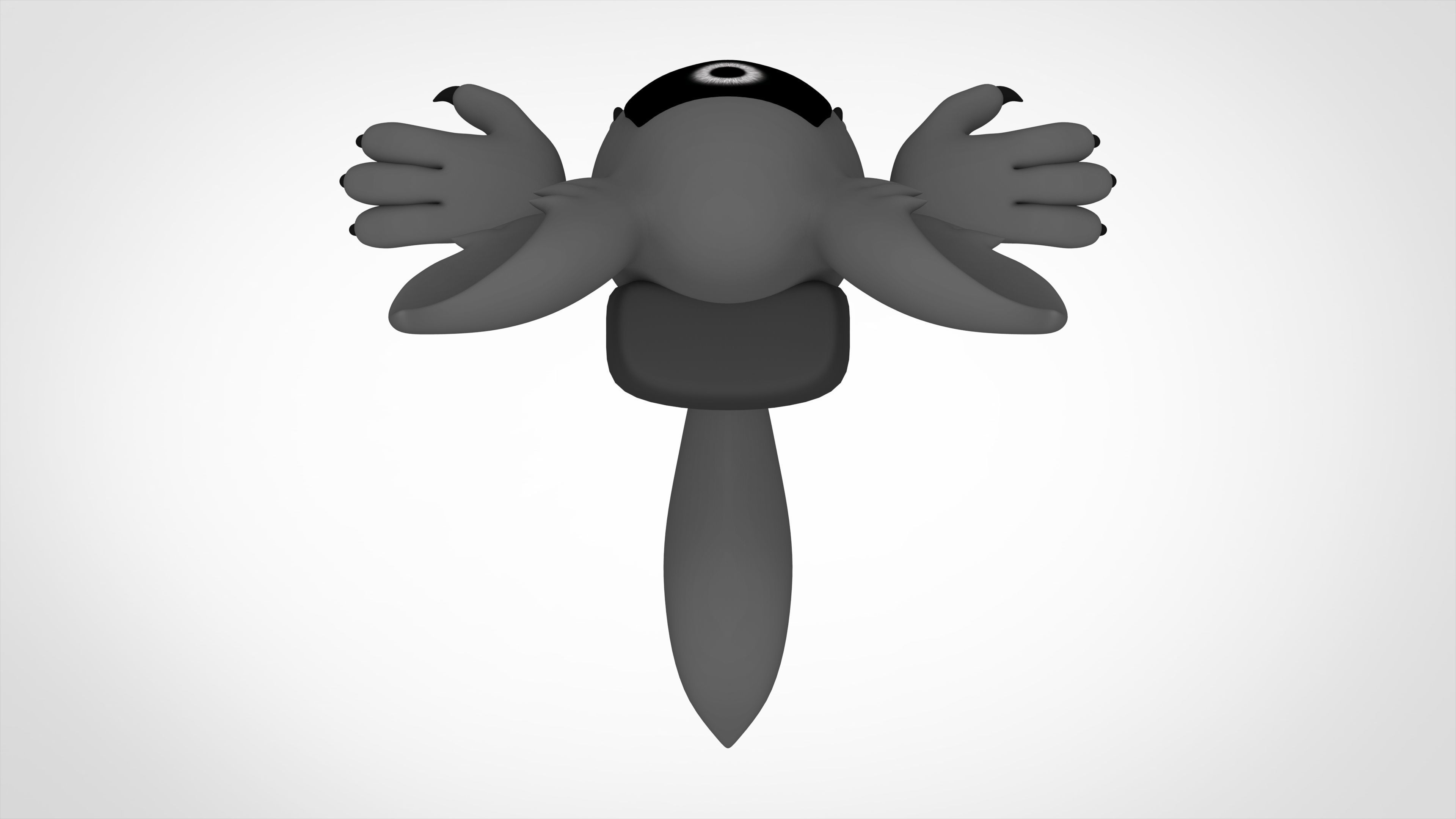 Among Us Grey Werewolf Low-poly 3D model_4