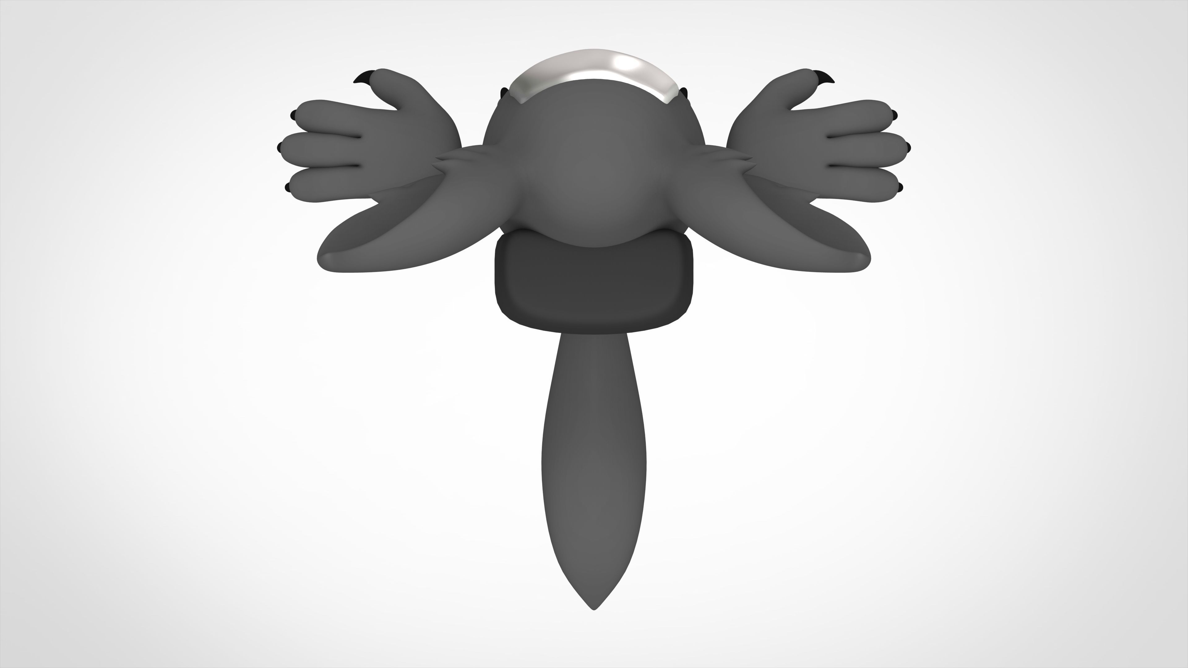 Among Us Grey Werewolf Low-poly 3D model_9