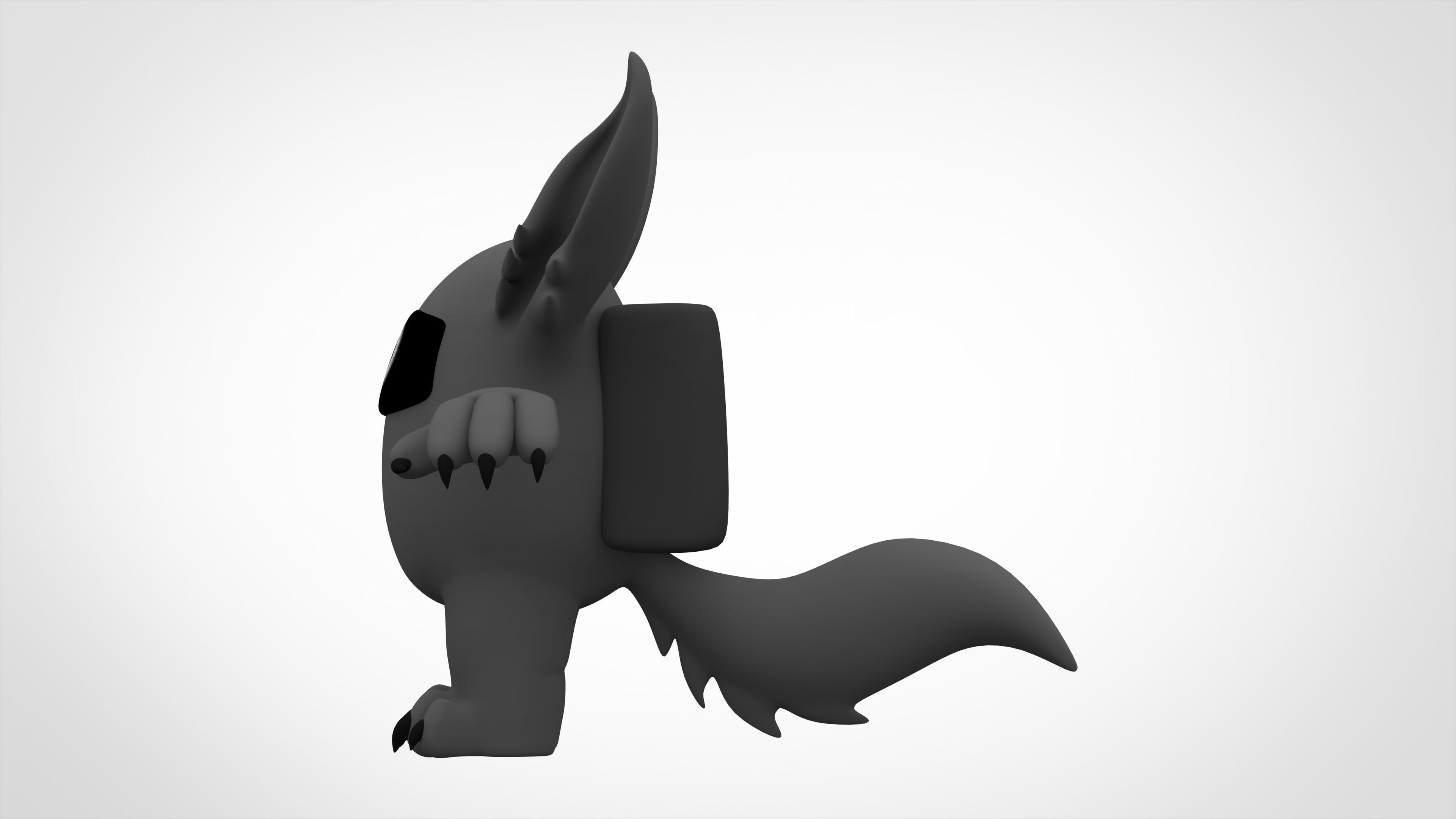Among Us Grey Werewolf Low-poly 3D model_2