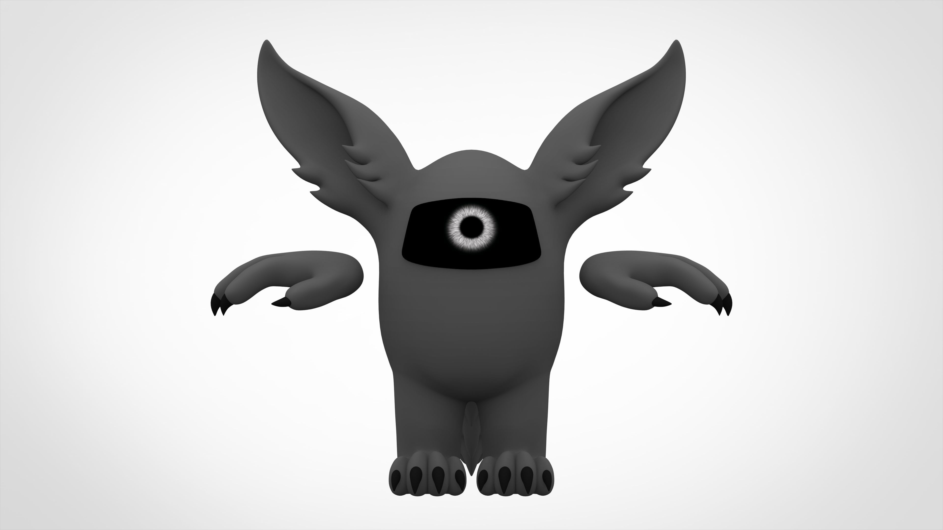 Among Us Grey Werewolf Low-poly 3D model_1