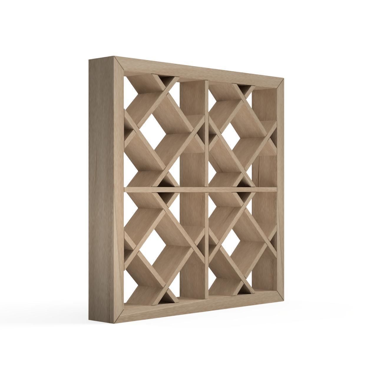 Masutsunagi wooden frame with lattice design 3D print model_2