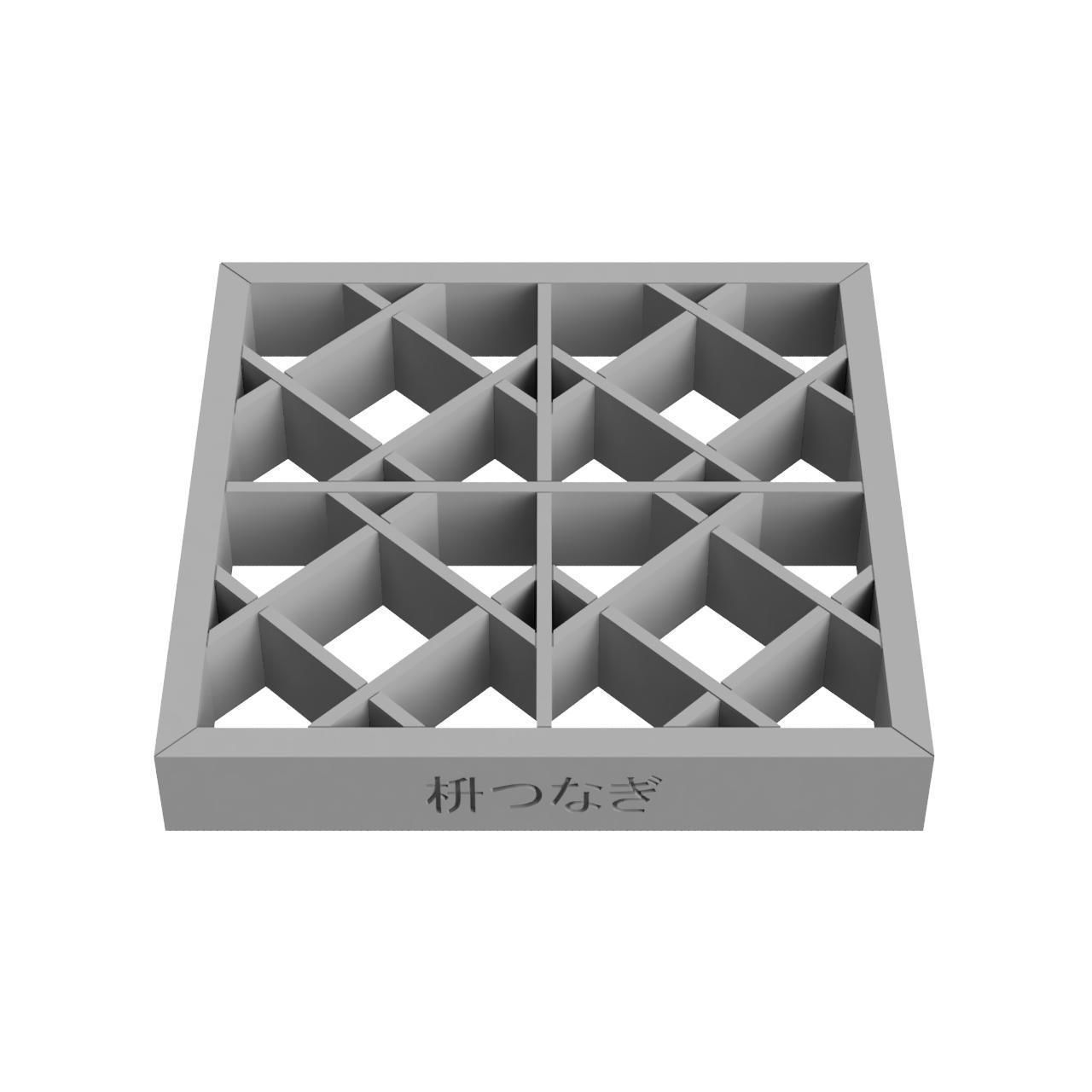 Masutsunagi wooden frame with lattice design 3D print model_3