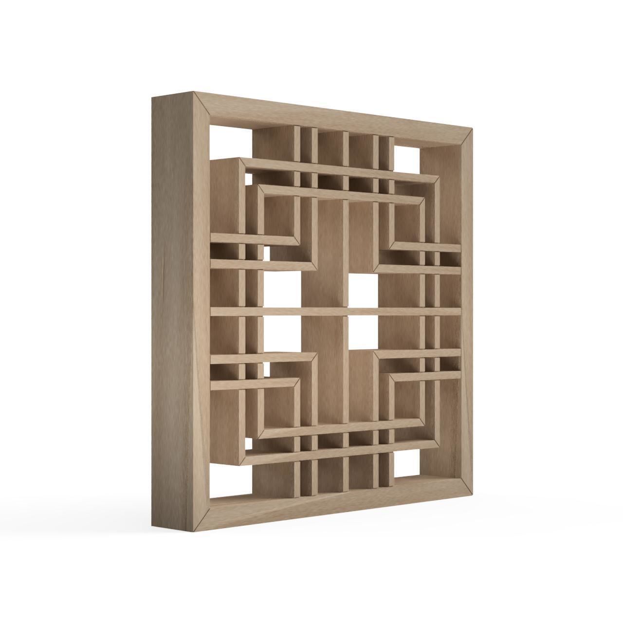 Futaekadotsunagi wooden frame with geometric design 3D print model_2