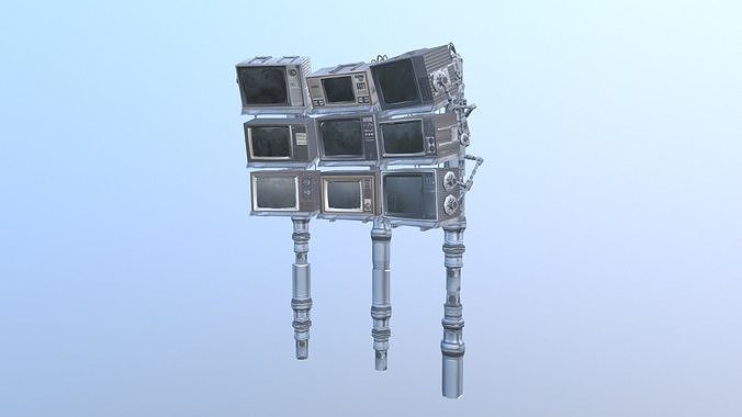 Cyberpunk Television Asset Low-poly 3D model