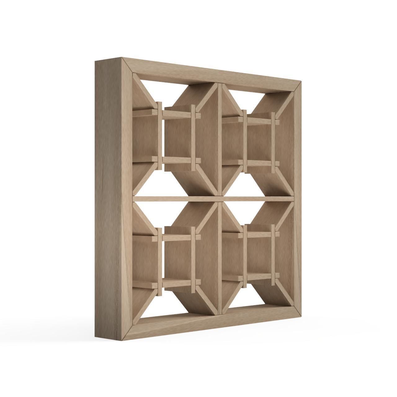 Yotsubaizutsutsunagi wooden frame with four squares 3D print model_2