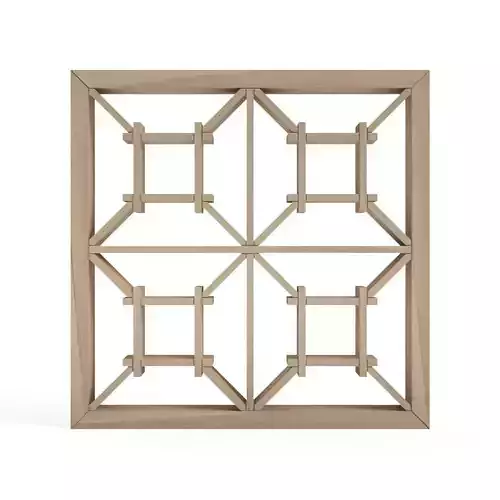 Yotsubaizutsutsunagi wooden frame with four squares 3D print model