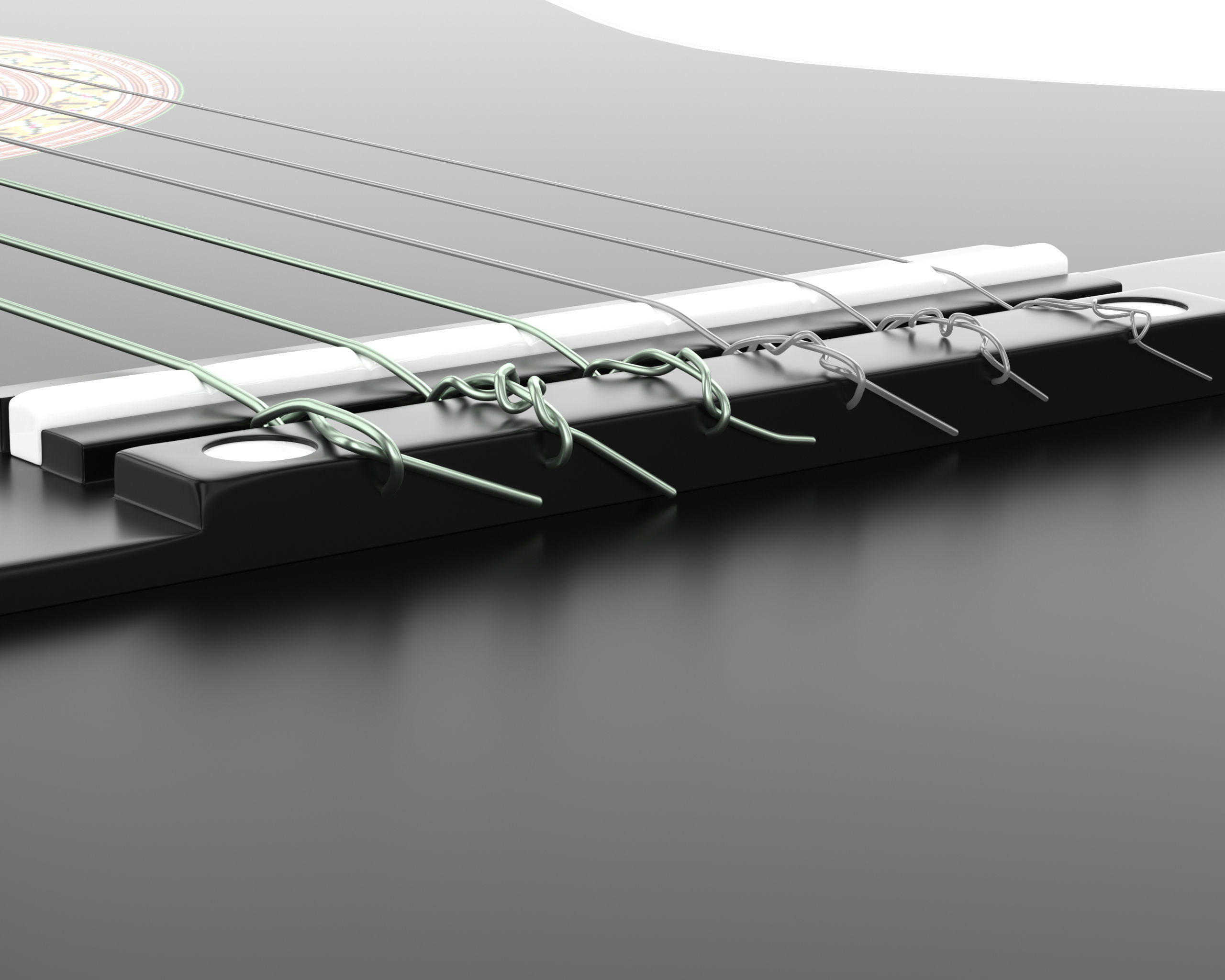 Black Classic Guitar Low-poly 3D model_13