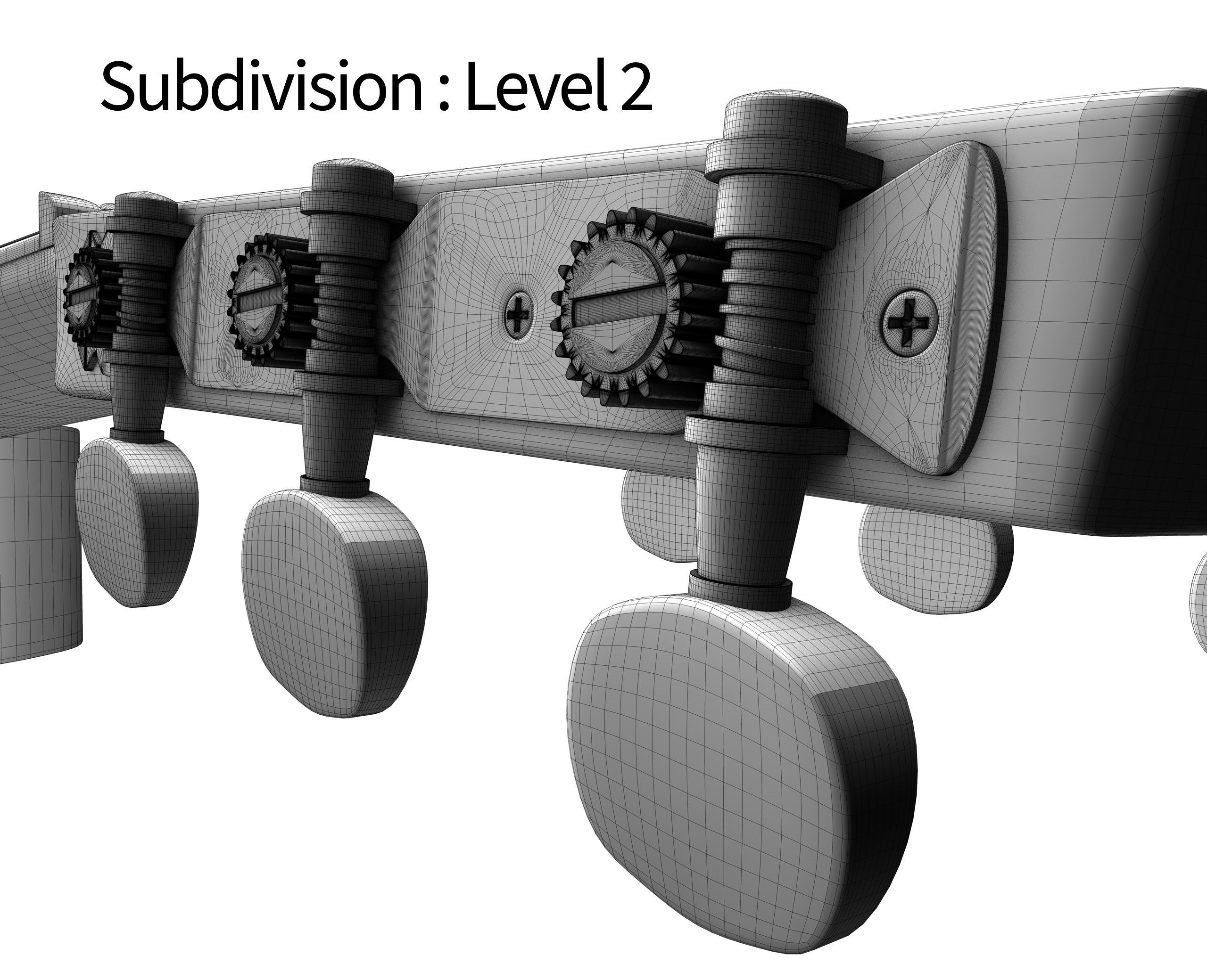 Black Classic Guitar Low-poly 3D model_41