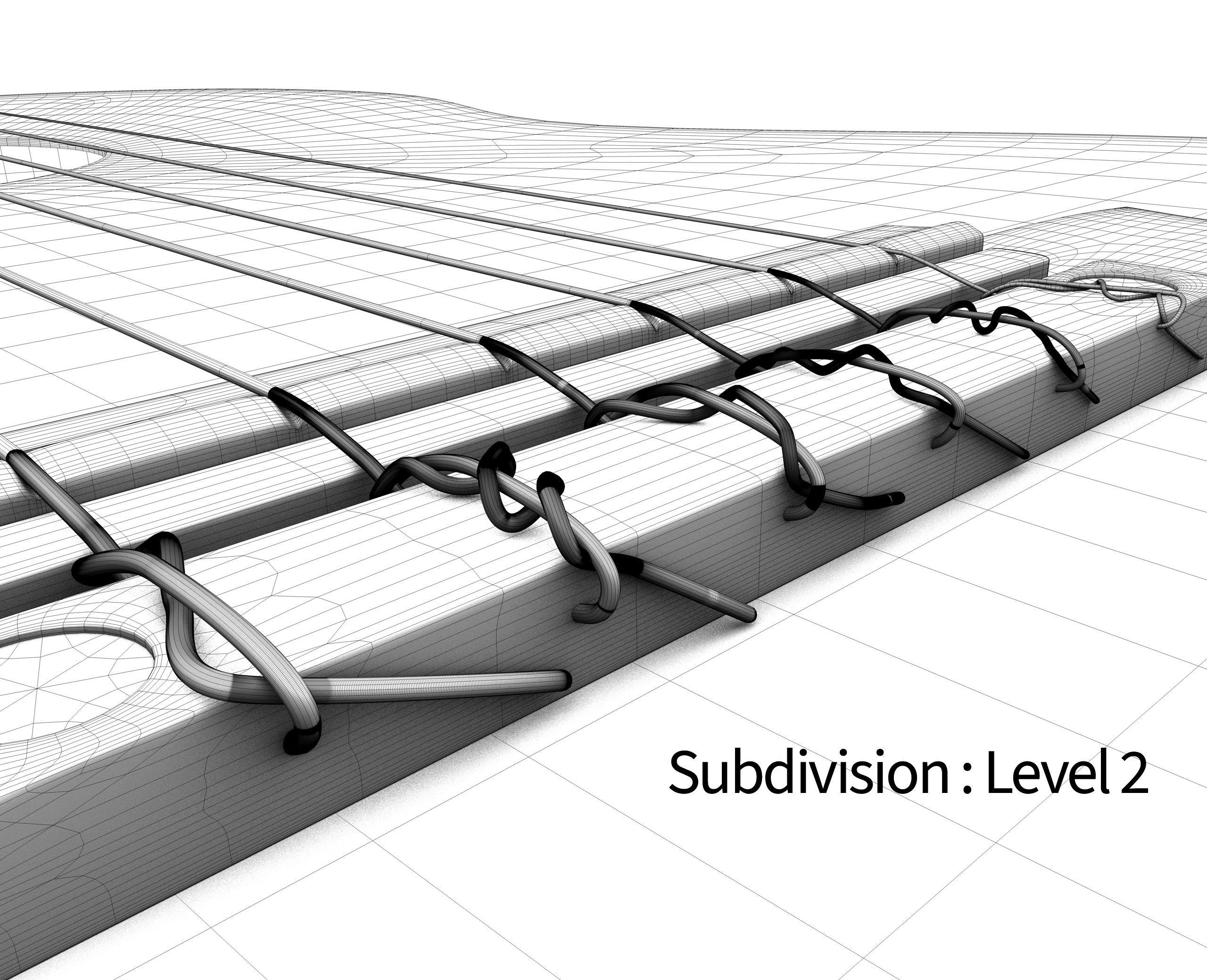 Black Classic Guitar Low-poly 3D model_44