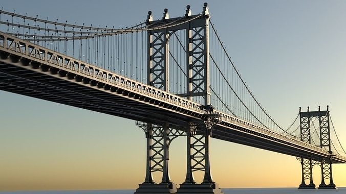 Manhattan Bridge simple 3D model