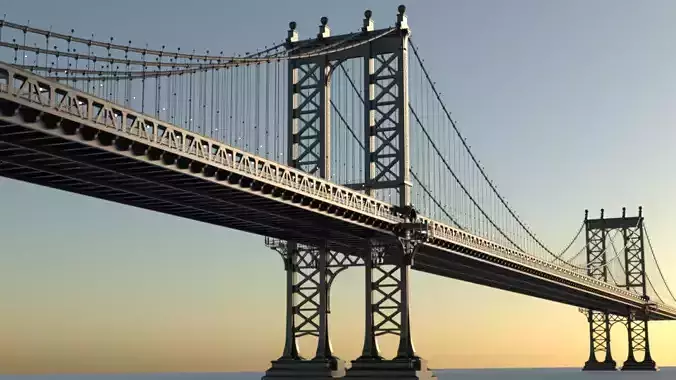 Manhattan Bridge simple 3D model