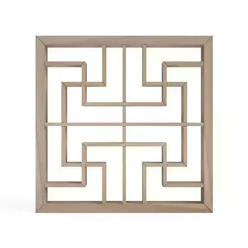Manjitsunagi-Part1 wooden frame with geometric design 3D print model