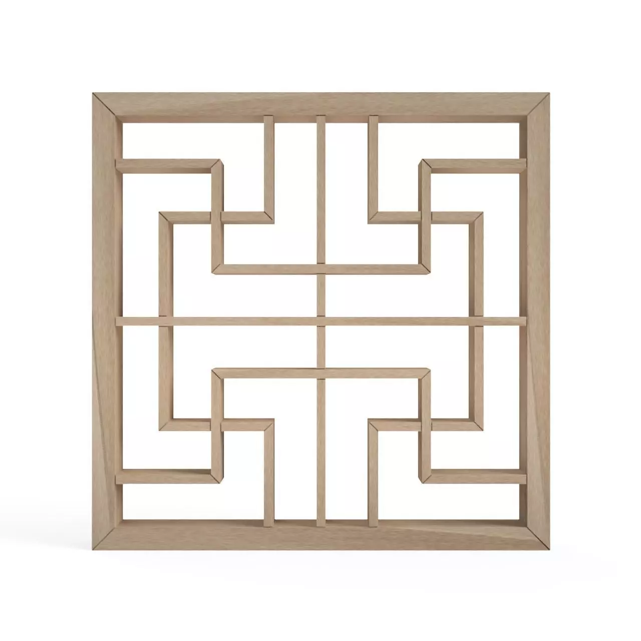 Manjitsunagi-Part1 wooden frame with geometric design 3D print model
