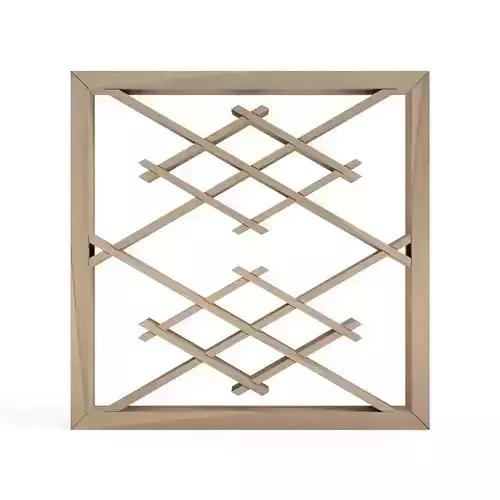 Hishitanoji wooden frame with square design 3D print model