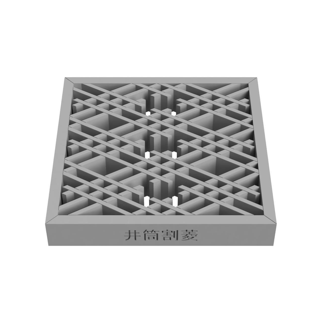 Izutsuwaribishi wooden lattice design 3D print model_3