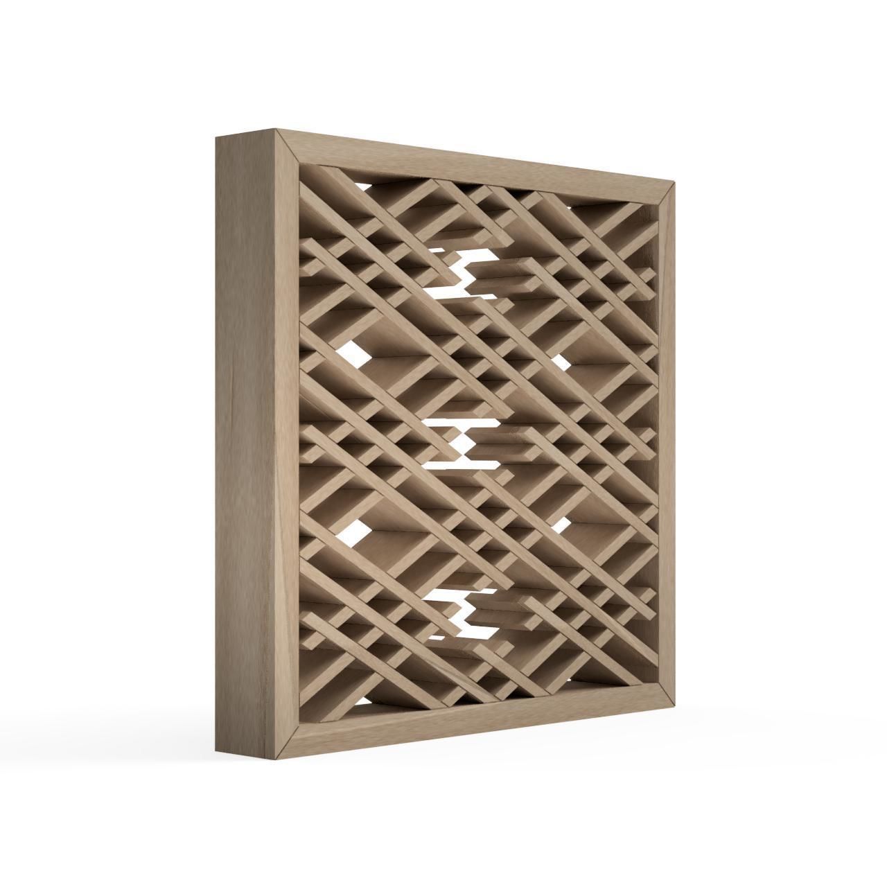 Izutsuwaribishi wooden lattice design 3D print model_2