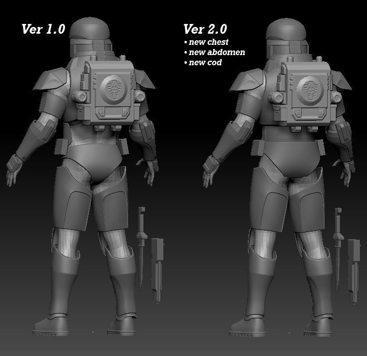 Clone Force 99 Wrecker Full Armor 3D print ready STL 3D print model_1