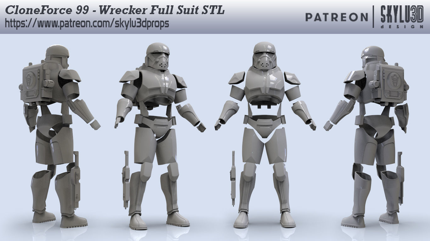 Clone Force 99 Wrecker Full Armor 3D print ready STL 3D print model_2