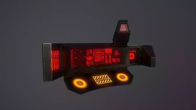 Sci-fi Computer Low-poly 3D model