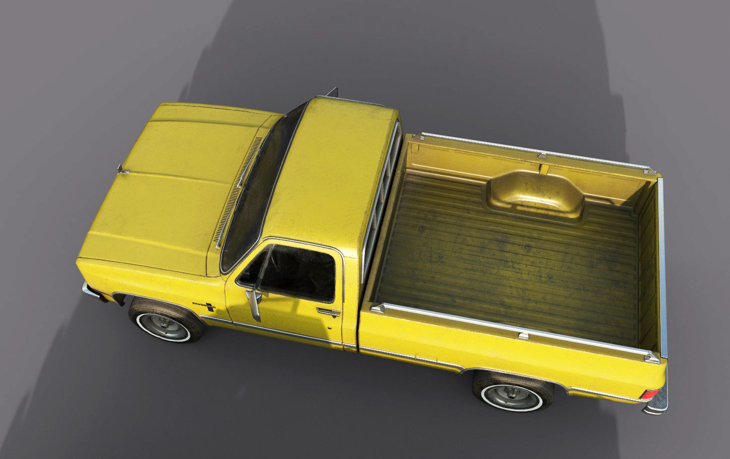 Chevrolet C10 1982 Yellow Low-poly 3D model_5