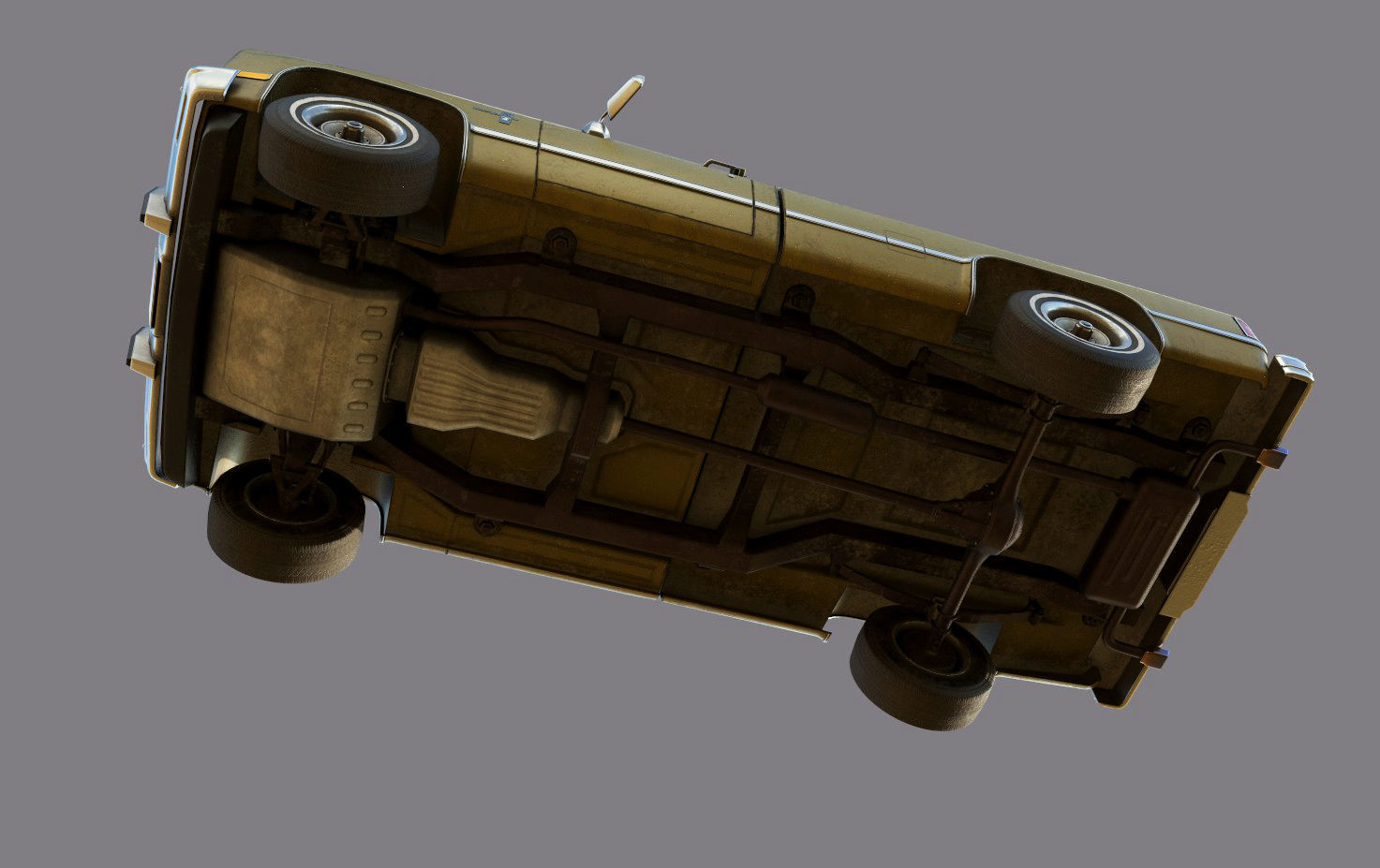 Chevrolet C10 1982 Yellow Low-poly 3D model_16