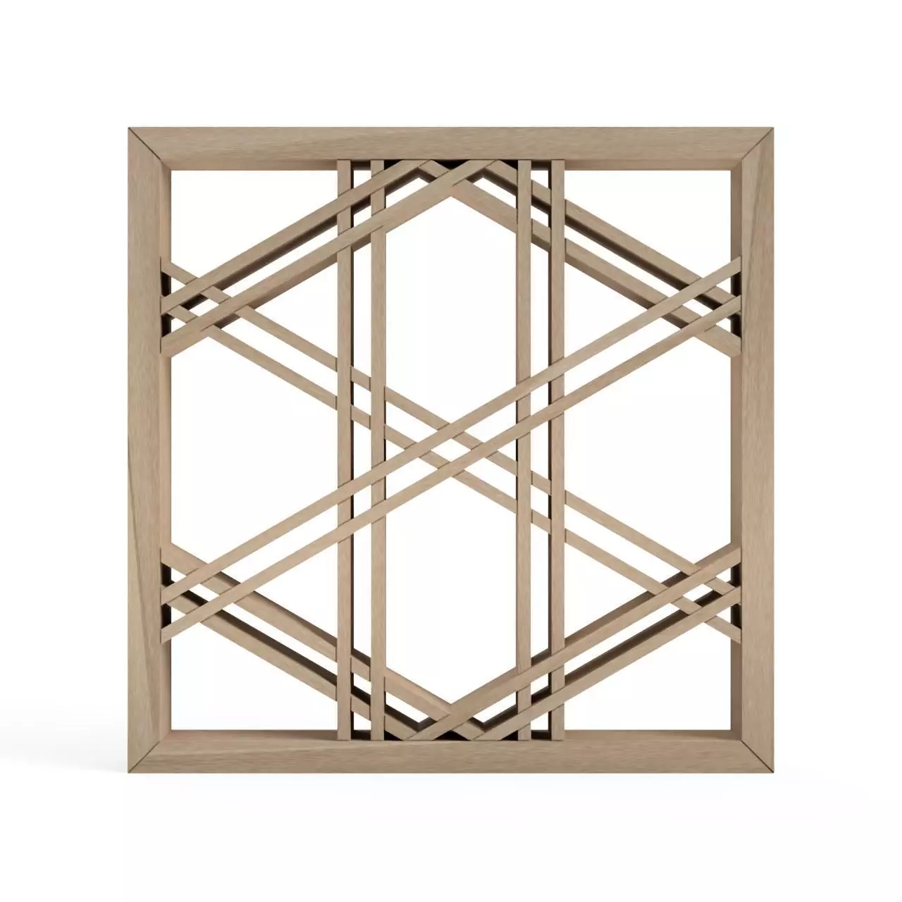 Futaekagome wooden frame with geometric design 3D print model_0