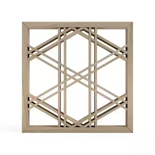 Futaekagome wooden frame with geometric design 3D print model