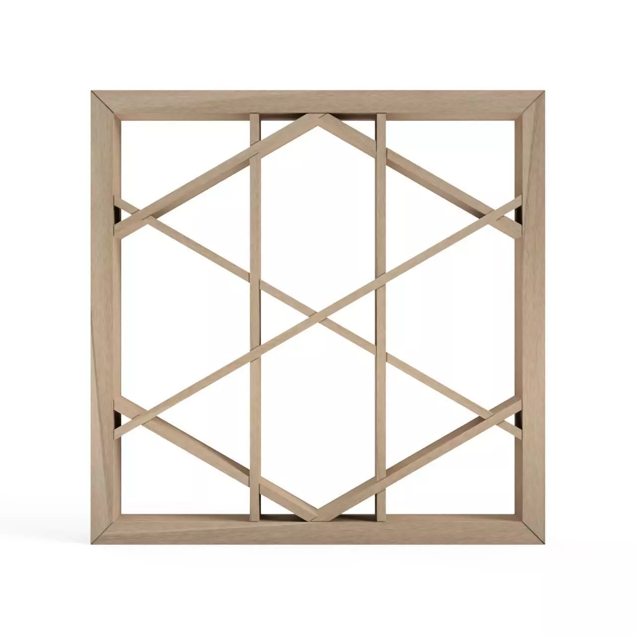 Kagome square frame - oak 3D print model_0