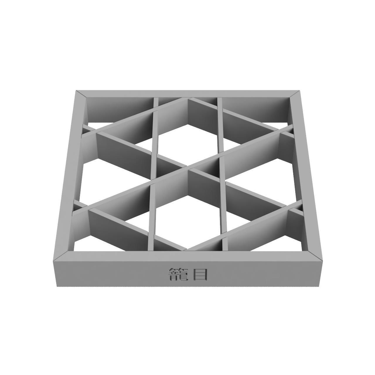 Kagome square frame - oak 3D print model_3