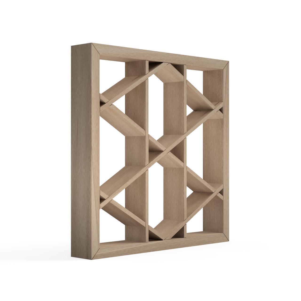 Kagome square frame - oak 3D print model_2