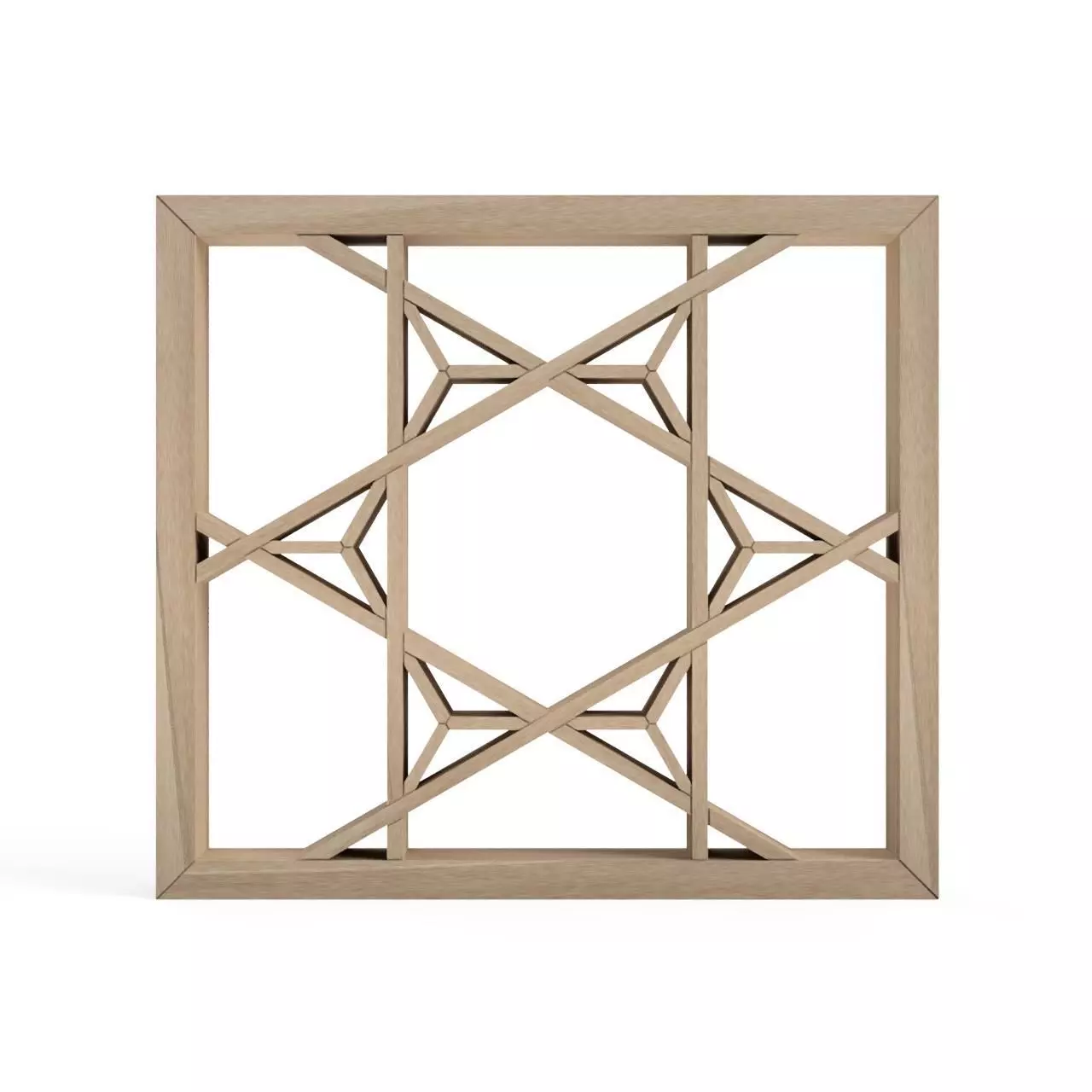 Yaekagome wooden frame with geometric design 3D print model_0