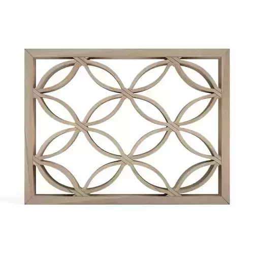 Hishishippo wooden frame with circular design 3D print model