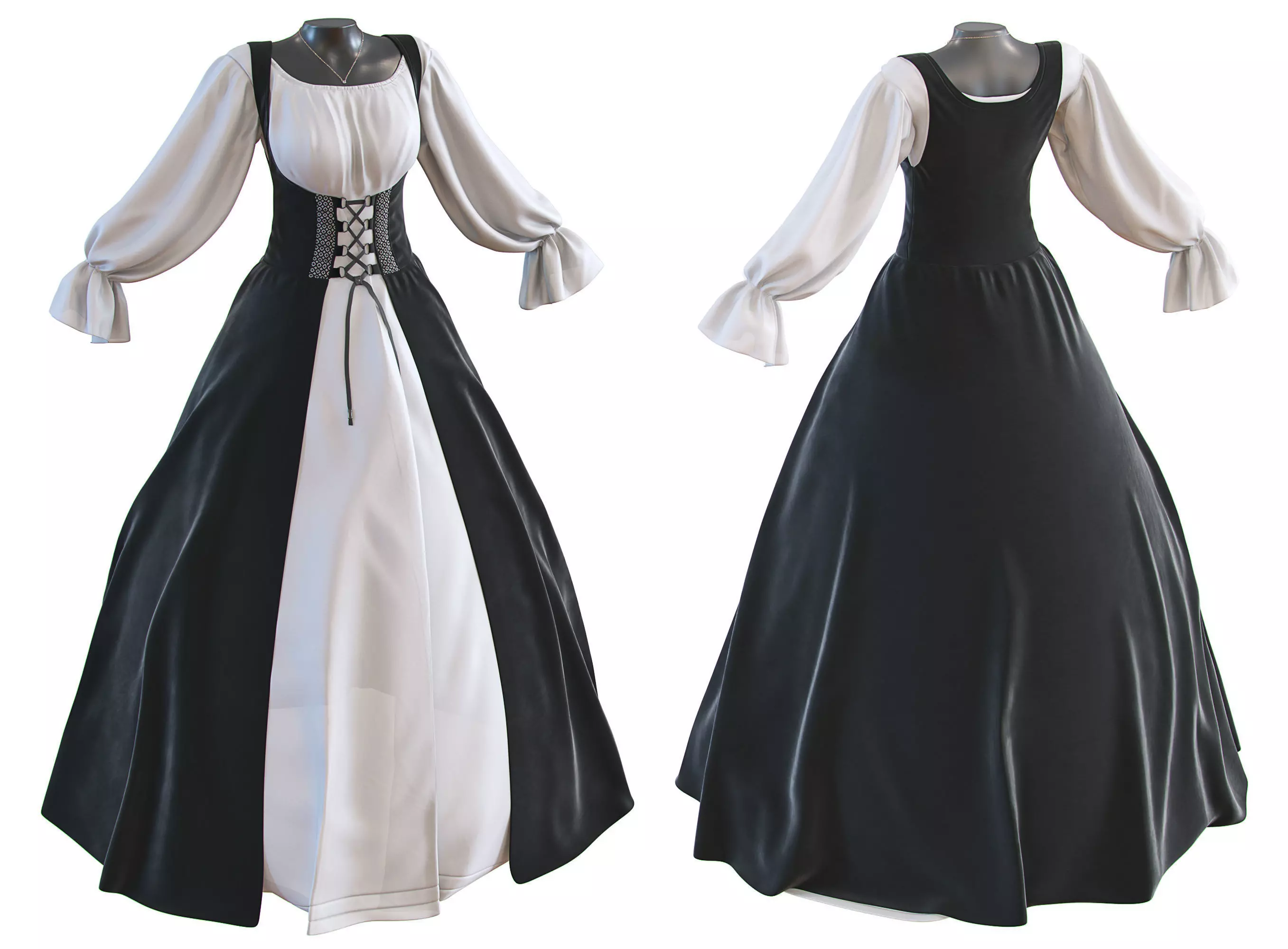 Classic womens dress 3D model