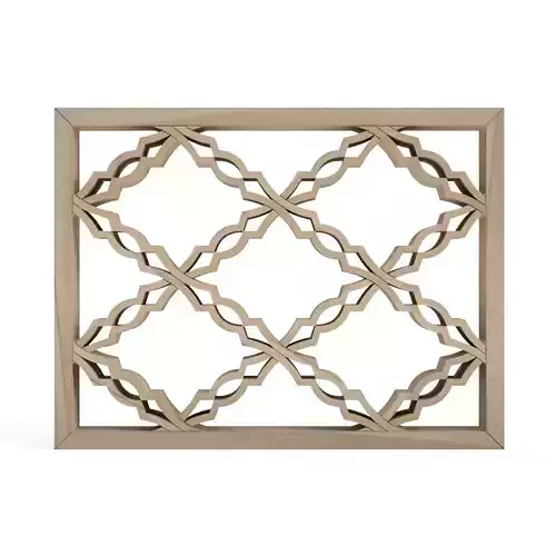Kawariyuribishi wooden frame with lattice design 3D print model