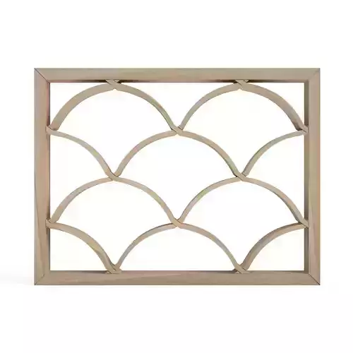 Seigaiha wooden frame with scalloped edges 3D print model