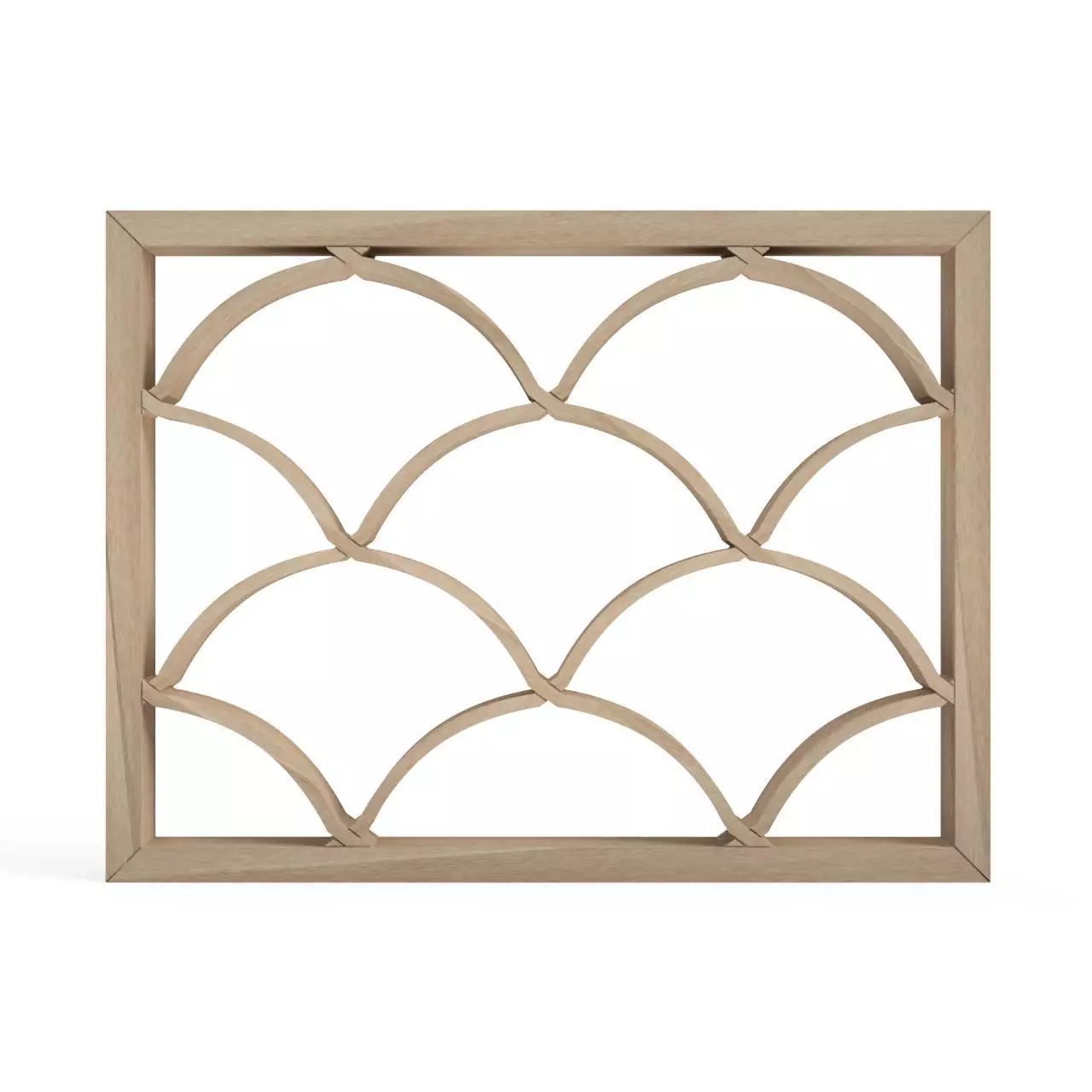 Seigaiha wooden frame with scalloped edges 3D print model