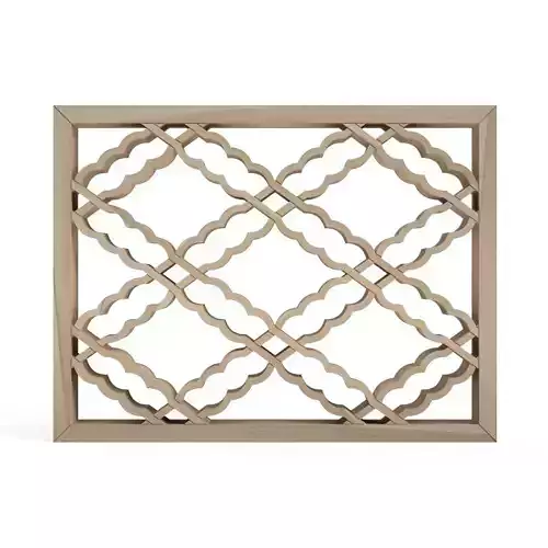 Kumogataotafukubishi wooden frame with lattice pattern 3D print model