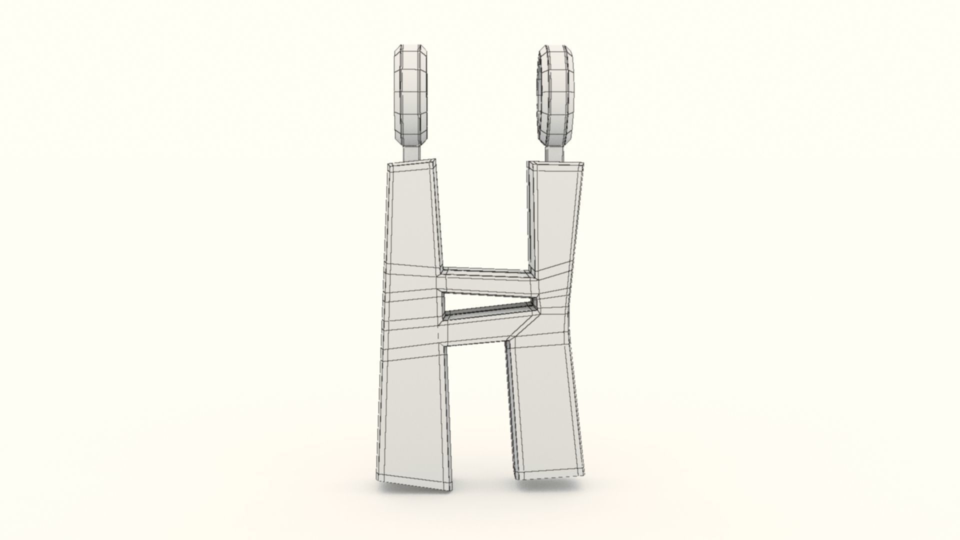 H Letter Pendant Platinum 3D print model_9