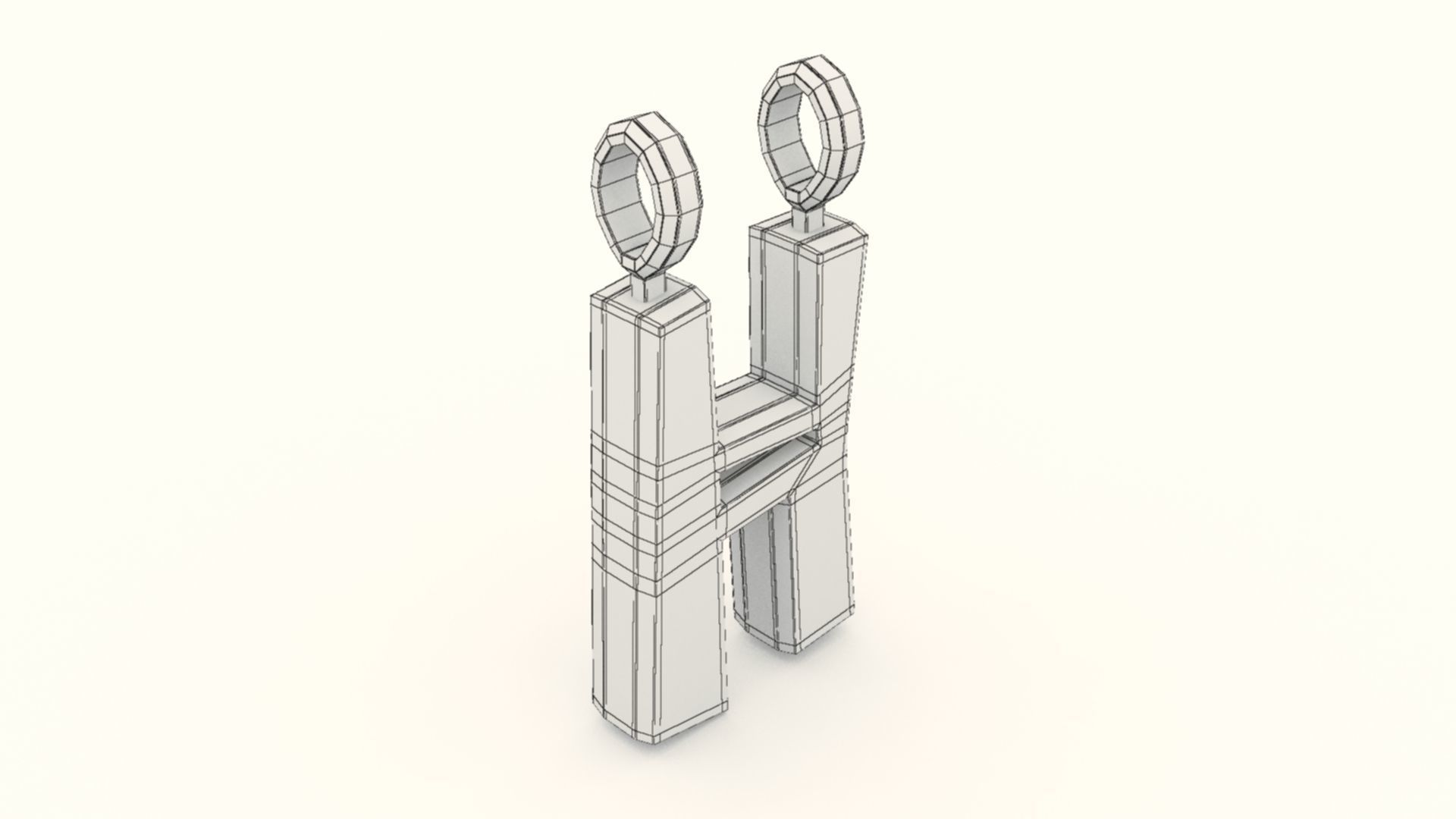 H Letter Pendant Platinum 3D print model_8