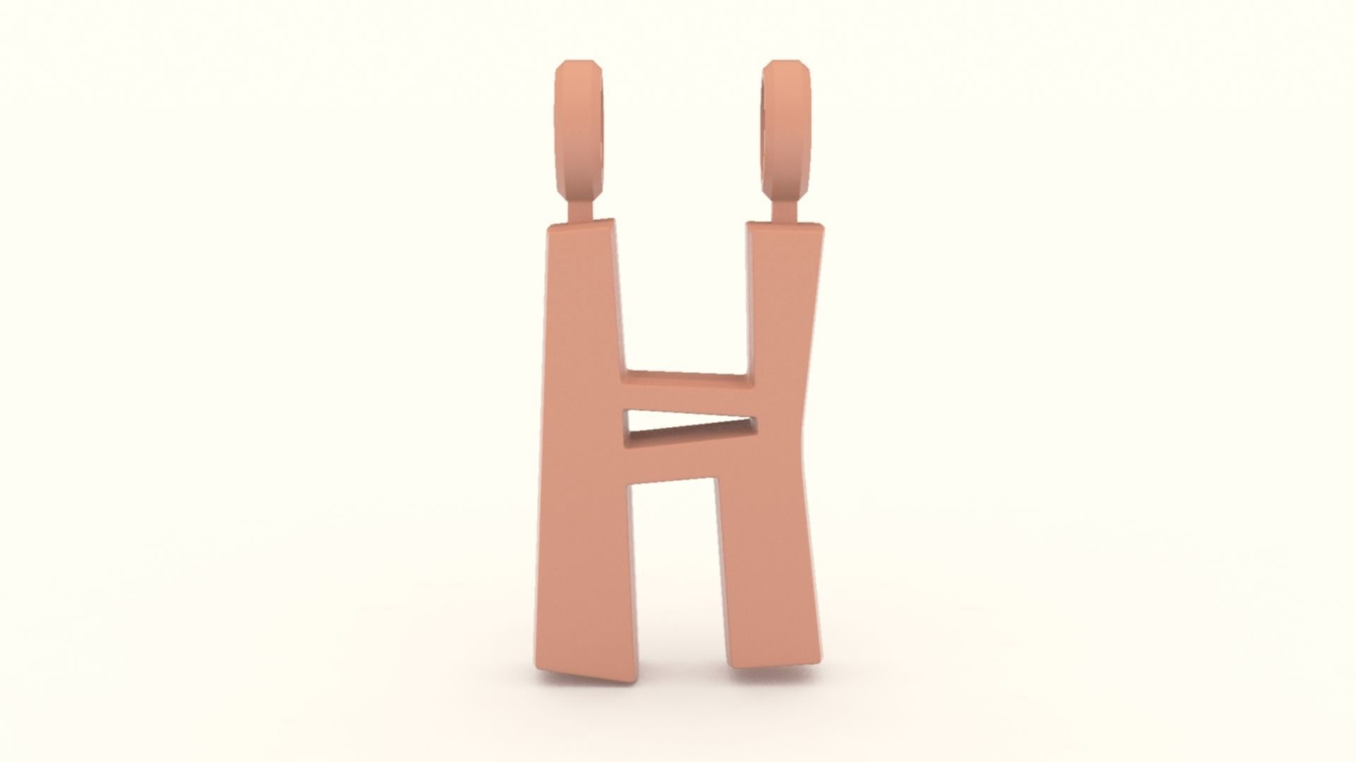 H Letter Pendant Platinum 3D print model_5